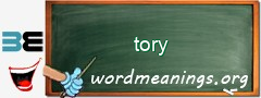 WordMeaning blackboard for tory